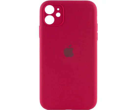 Чохол Silicone Case Full Camera Protective (AA) Apple iPhone 12 (6.1") Червоний / Rose Red