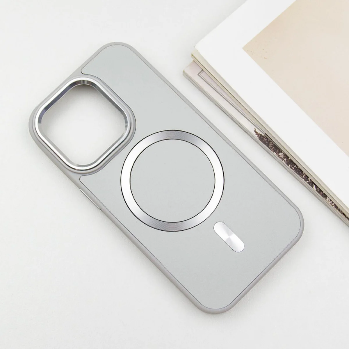 Кожаный чехол SnapCase with MagSafe для Apple iPhone 12 Pro / 12 (6.1") Grey