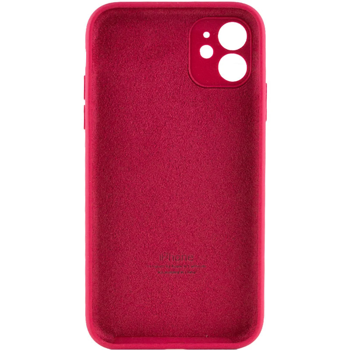 Чехол Silicone Case Full Camera Protective (AA) для Apple iPhone 12 (6.1") Красный / Rose Red