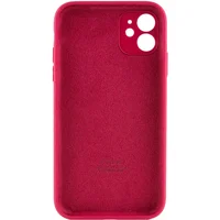 Чехол Silicone Case Full Camera Protective (AA) для Apple iPhone 12 (6.1") Красный / Rose Red