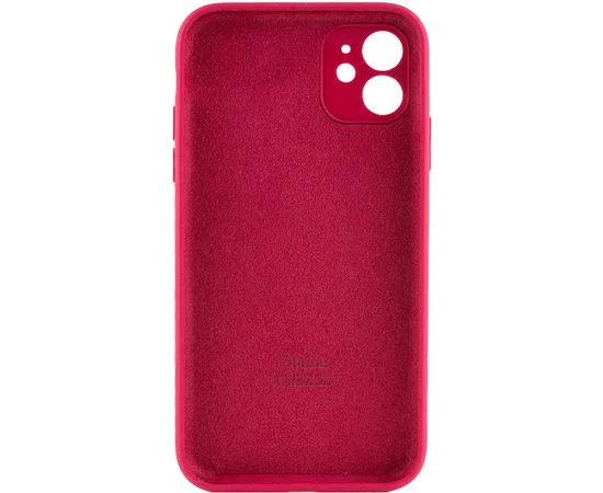 Чохол Silicone Case Full Camera Protective (AA) Apple iPhone 12 (6.1") Червоний / Rose Red