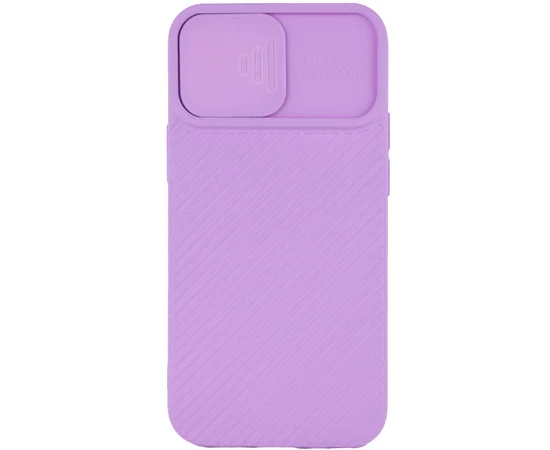 Чехол Camshield Square TPU со шторкой для камеры для Apple iPhone 12 Pro / 12 (6.1") Сиреневый