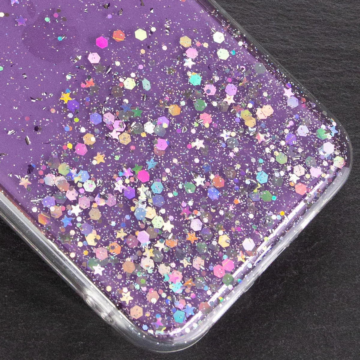 TPU чехол Star Glitter для Apple iPhone 12 Pro / 12 (6.1") Прозрачный / Сиреневый