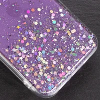 TPU чехол Star Glitter для Apple iPhone 12 Pro / 12 (6.1") Прозрачный / Сиреневый