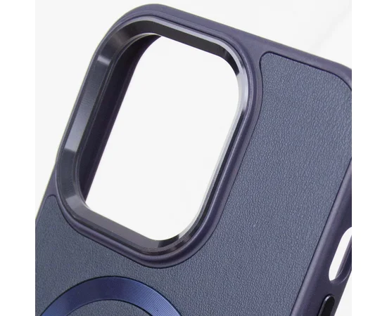 Кожаный чехол SnapCase with MagSafe для Apple iPhone 12 Pro / 12 (6.1") Dark Blue