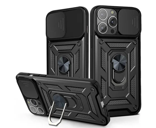 Ударопрочный чехол Camshield Serge Ring для Apple iPhone 12 Pro / 12 (6.1") Черный