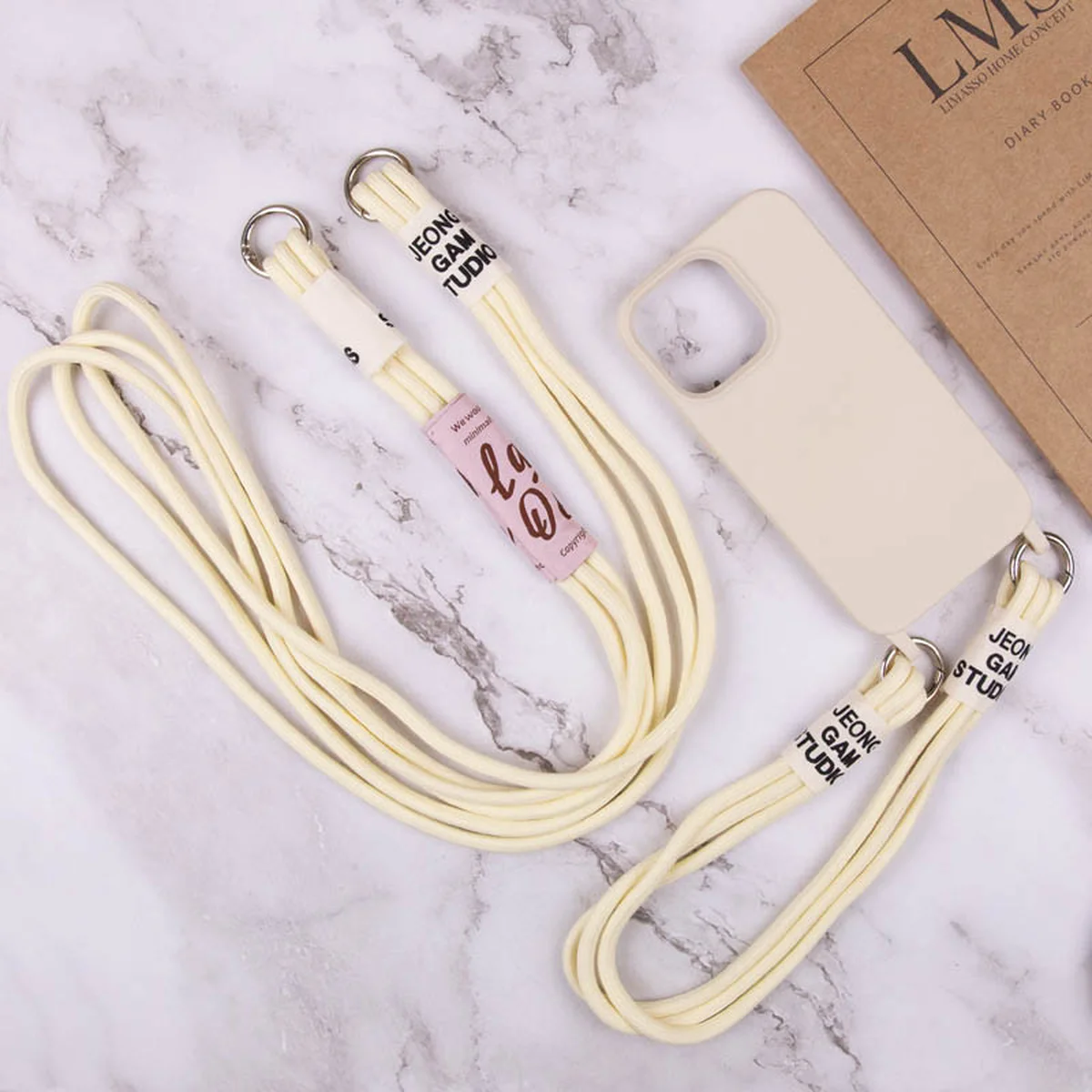 Чехол TPU two straps California для Apple iPhone 12 Pro / 12 (6.1") Бежевый / Antigue White