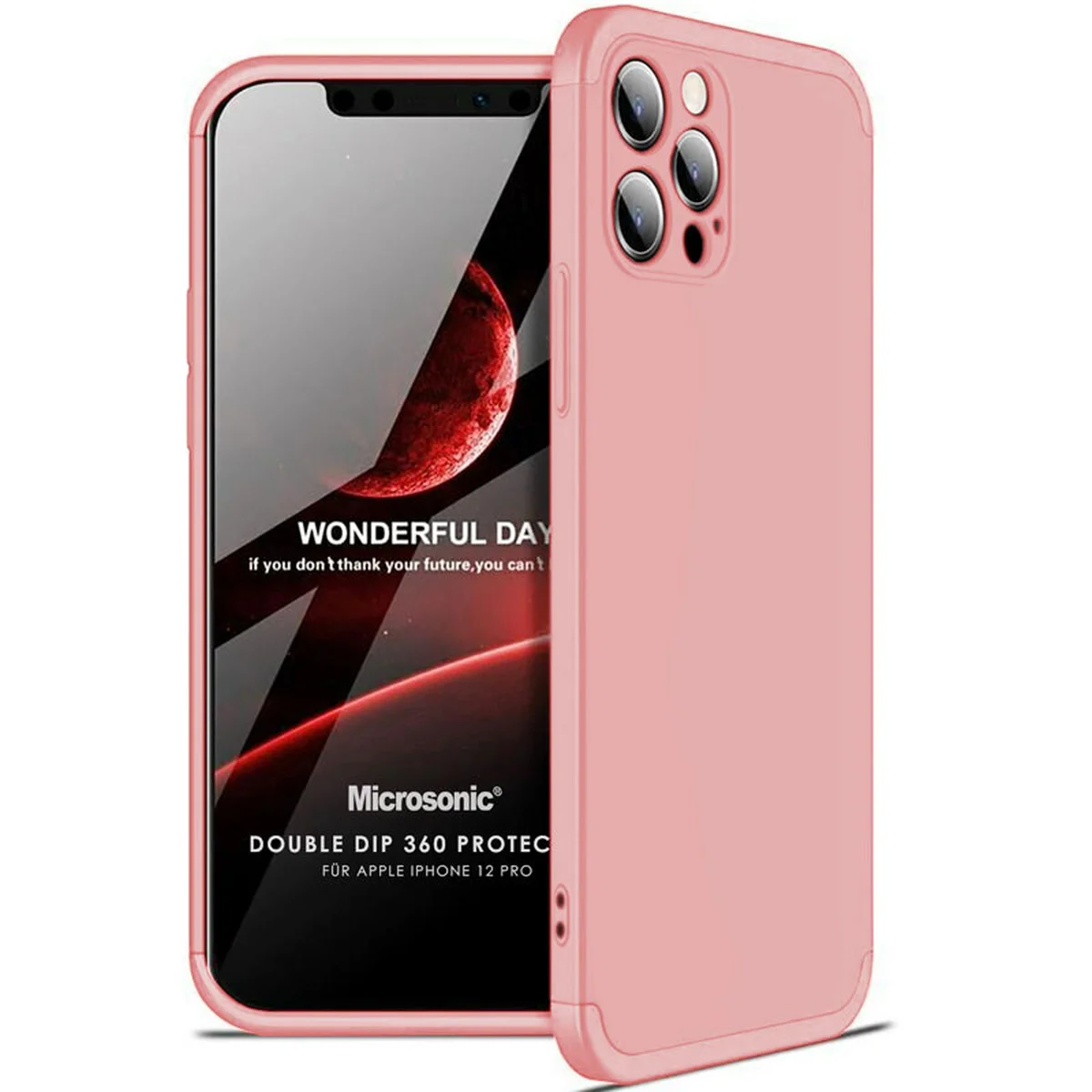 Пластикова накладка GKK LikGus 360 градусів (opp) для Apple iPhone 12 Pro (6.1 ") Рожевий / Rose gold