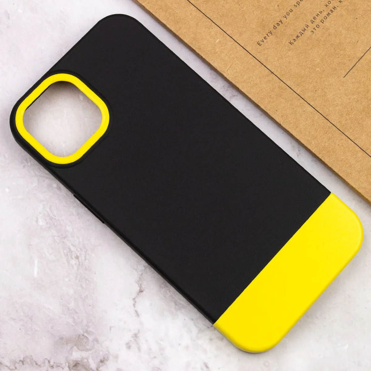 Чехол TPU+PC Bichromatic для Apple iPhone 12 Pro / 12 (6.1") Black / Yellow
