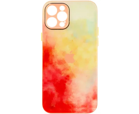 Чехол TPU+Glass Impasto abstract для Apple iPhone 12 Pro (6.1") Red yellow