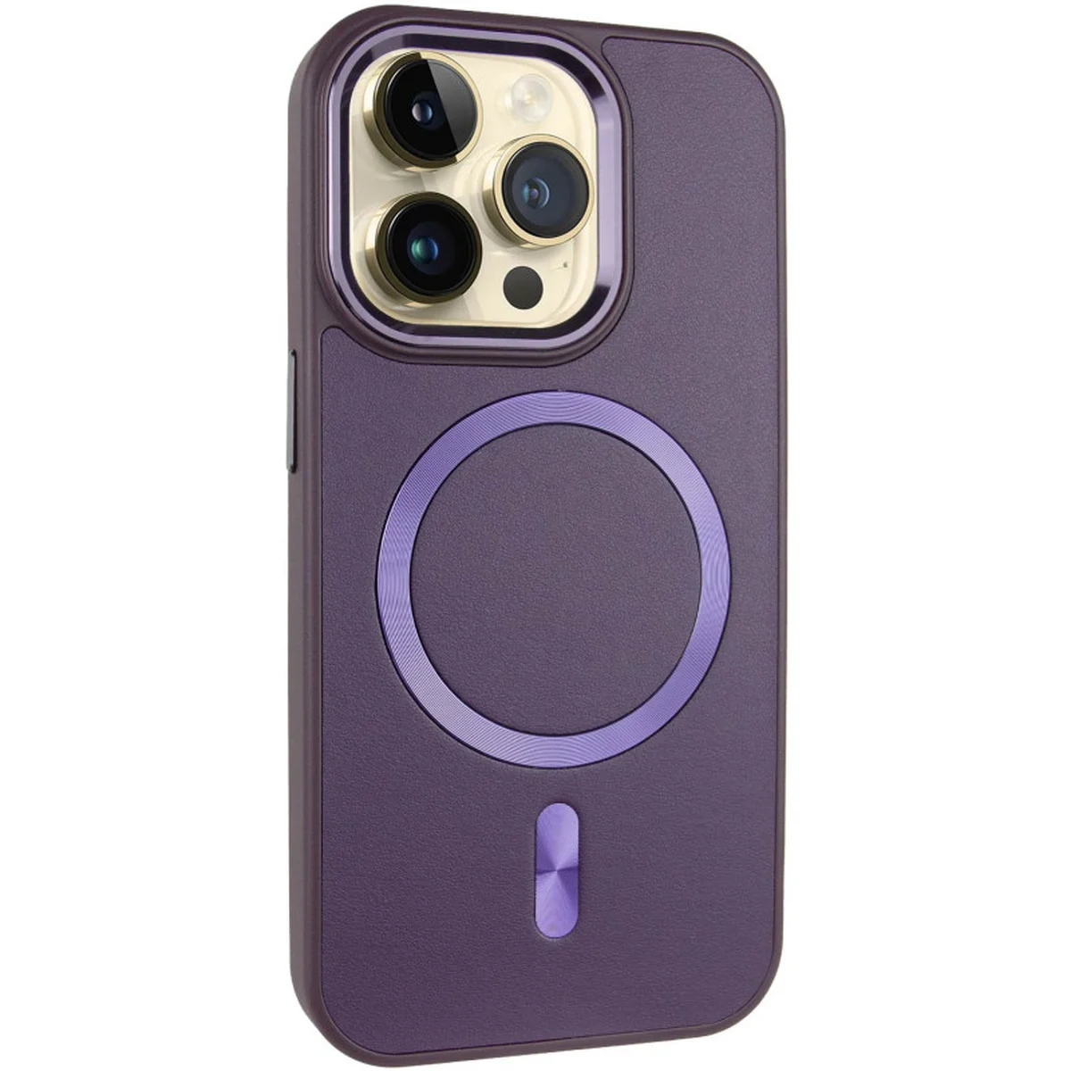 Кожаный чехол SnapCase with MagSafe для Apple iPhone 12 Pro / 12 (6.1") Dark Purple