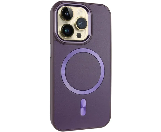 Кожаный чехол SnapCase with MagSafe для Apple iPhone 12 Pro / 12 (6.1") Dark Purple