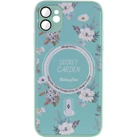 TPU+PC чехол Secret Garden with MagSafe для Apple iPhone 12 (6.1") Mint