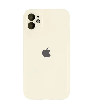 Чехол Silicone Case Full Camera Protective (AA) для Apple iPhone 12 (6.1") Бежевый / Antique White