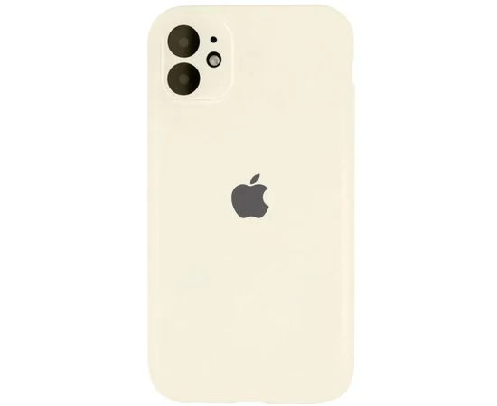 Чехол Silicone Case Full Camera Protective (AA) для Apple iPhone 12 (6.1") Бежевый / Antique White