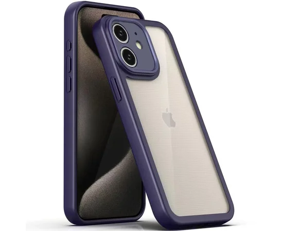 TPU чохол Transparent + Colour 1,5mm для Apple iPhone 12 (6.1") Purple