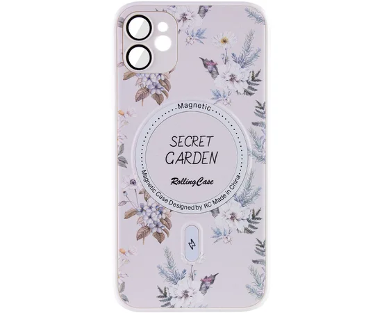 TPU+PC чехол Secret Garden with MagSafe для Apple iPhone 12 (6.1") White