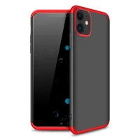 Пластиковая накладка GKK LikGus 360 градусов (opp) для Apple iPhone 12 (6.1") Черный / Красный