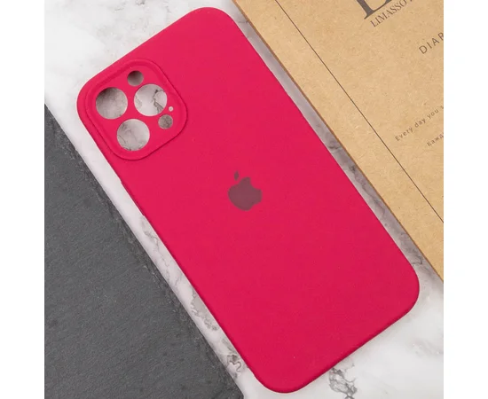 Чехол Silicone Case Full Camera Protective (AA) для Apple iPhone 12 Pro (6.1") Красный / Rose Red