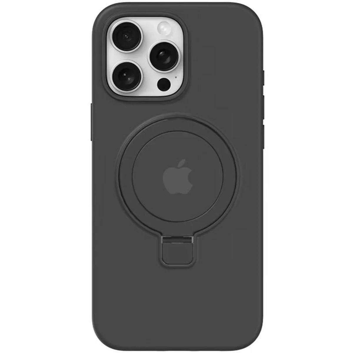 Чехол Silicone Case Full Protective with Ring для Apple iPhone 12 Pro / 12 (6.1") Black