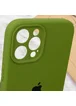 Чехол Silicone Case Full Camera Protective (AA) для Apple iPhone 12 Pro (6.1") Зеленый / Dark Olive