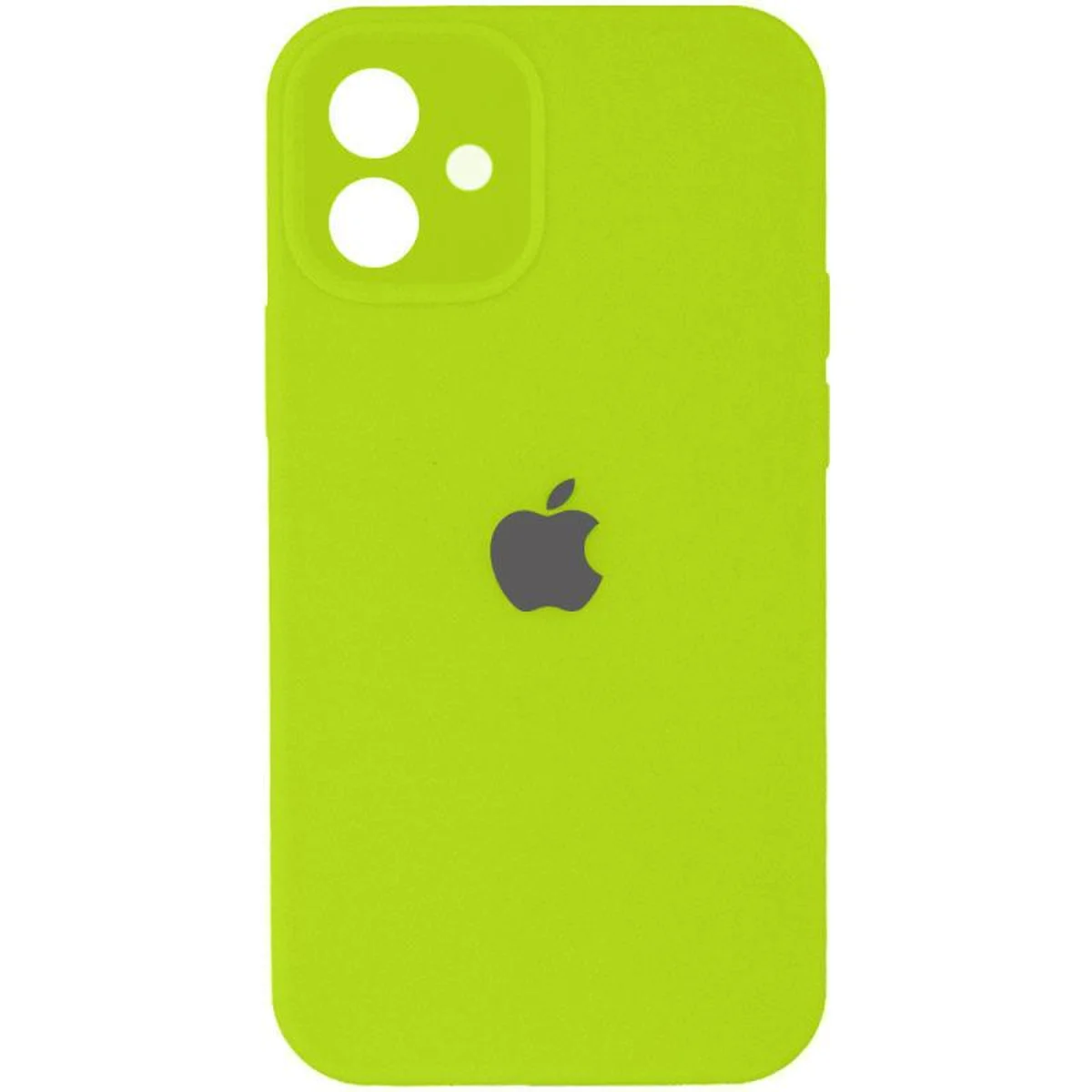 Чохол Silicone Case Full Camera Protective (AA) Apple iPhone 12 (6.1") Кислотно-зелений / Acid Green