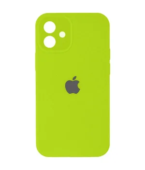 Чохол Silicone Case Full Camera Protective (AA) Apple iPhone 12 (6.1") Кислотно-зелений / Acid Green