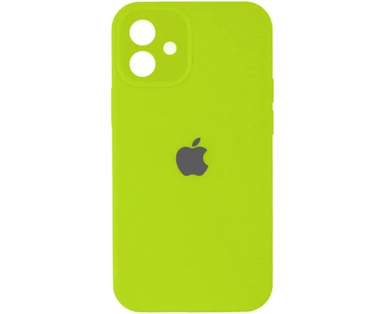 Чехол Silicone Case Full Camera Protective (AA) для Apple iPhone 12 (6.1") Кислотно-зеленый / Acid Green