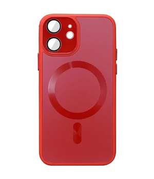 Чохол TPU+Glass Sapphire Midnight with MagSafe для Apple iPhone 12 (6.1") Червоний / Red