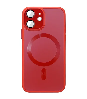 Чохол TPU+Glass Sapphire Midnight with MagSafe для Apple iPhone 12 (6.1") Червоний / Red