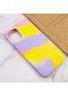Чехол Silicone case full Aquarelle для Apple iPhone 12 Pro / 12 (6.1") Сиренево-желтый