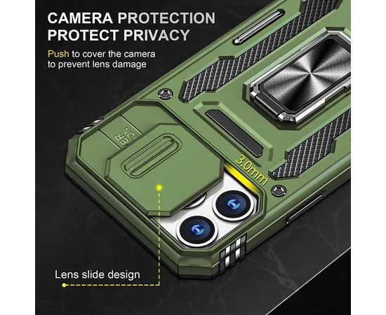 Удароміцний чохол Camshield Army Ring для Apple iPhone 12 Pro / 12 (6.1") Оливковий / Army Green