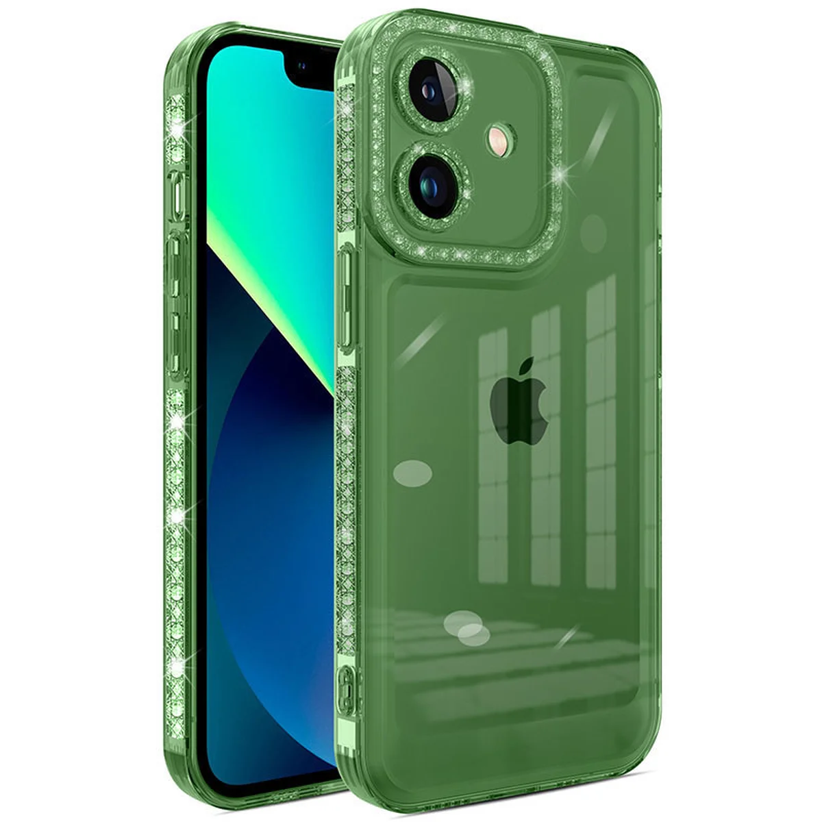 Чохол TPU Starfall Clear для Apple iPhone 12 (6.1") Зелений