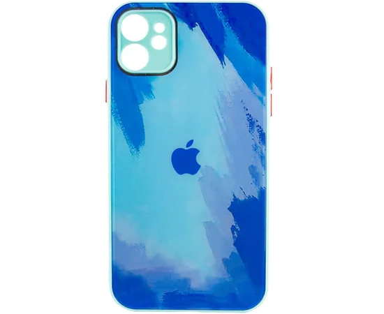 Чехол TPU+Glass Impasto abstract для Apple iPhone 12 (6.1") Blue