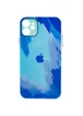 Чехол TPU+Glass Impasto abstract для Apple iPhone 12 (6.1") Blue
