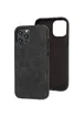Кожаный чехол Croco Leather для Apple iPhone 12 Pro / 12 (6.1") Black
