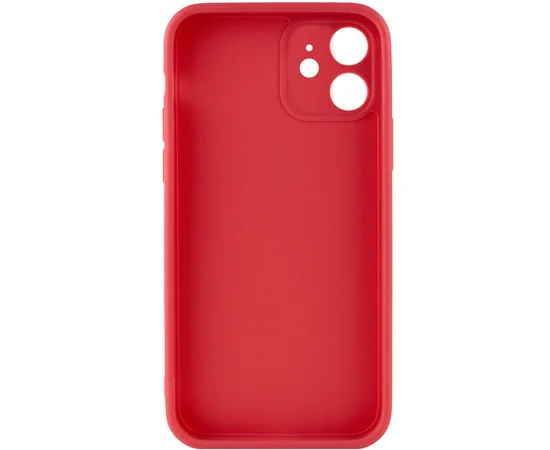 Силиконовый чехол Candy Full Camera для Apple iPhone 12 (6.1") Красный / Camellia