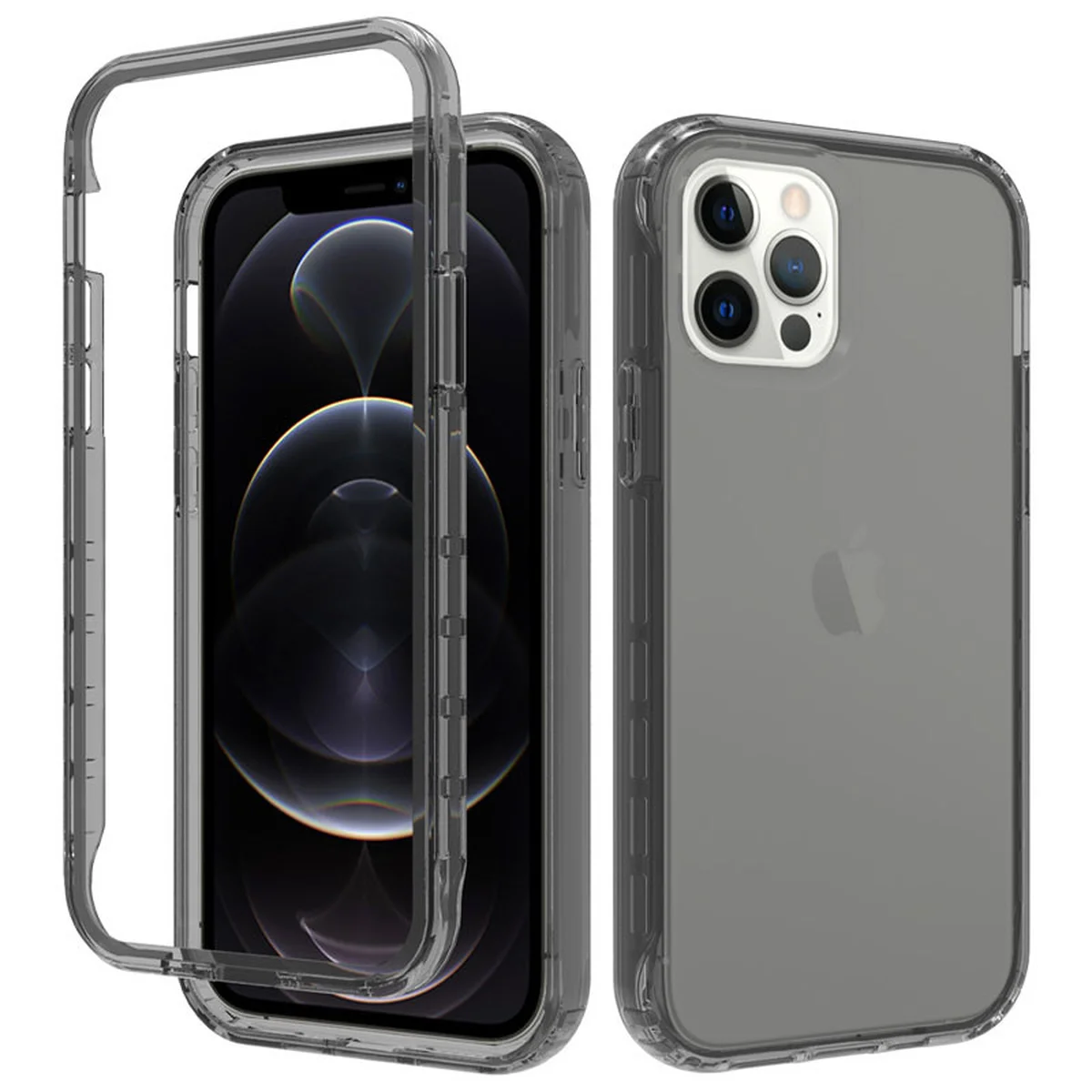 Чохол TPU + PC Full Body з захистом 360 для Apple iPhone 12 Pro / 12 (6.1 ") Чорний
