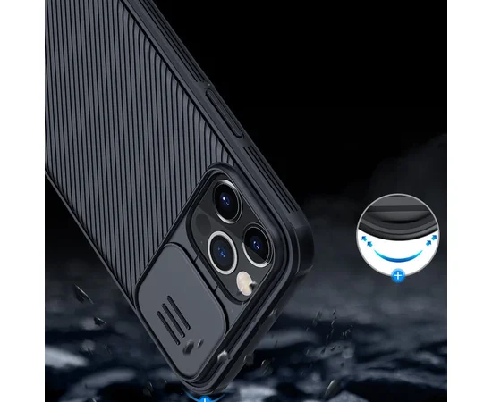 Карбоновая накладка Nillkin CamShield Pro Magnetic для Apple iPhone 12 Pro / 12 (6.1") Черный