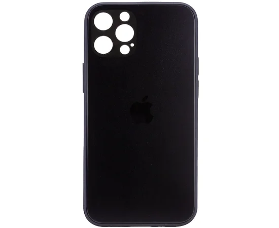 TPU+Glass чехол GLOSSY Logo Full camera для Apple iPhone 12 Pro (6.1") Черный