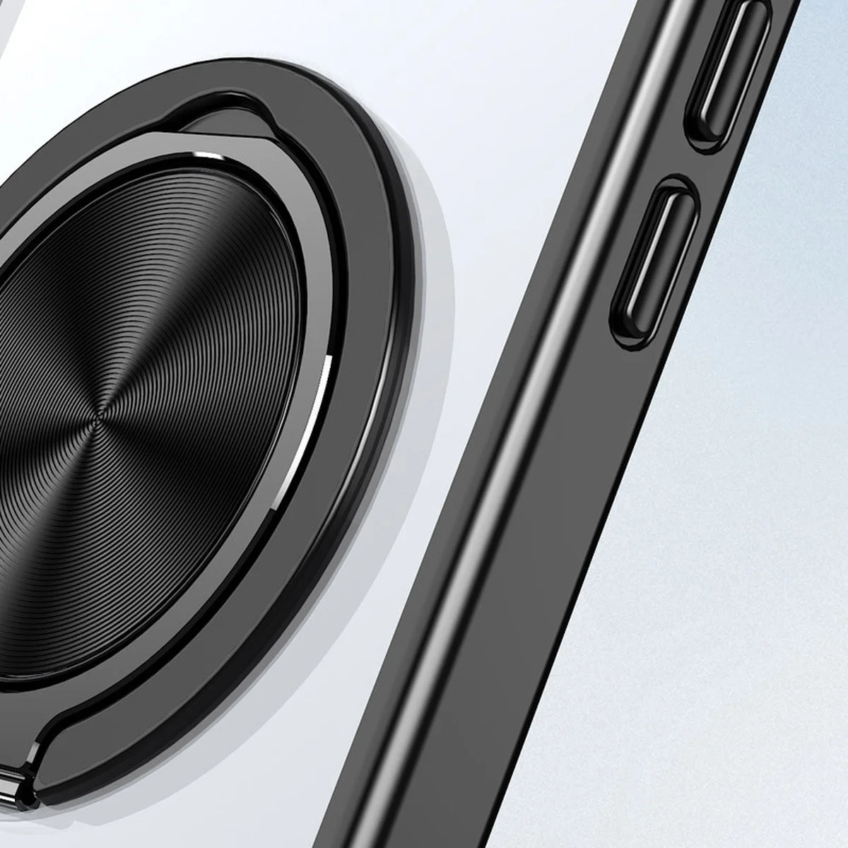 TPU+PC чохол Metal Ring with MagSafe для Apple iPhone 12 Pro / 12 (6.1") Чорний