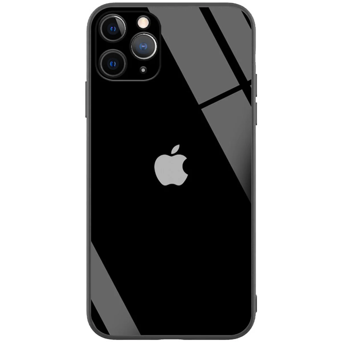 TPU+Glass чехол GLOSSY Logo Full camera (opp) для Apple iPhone 12 Pro (6.1") Черный