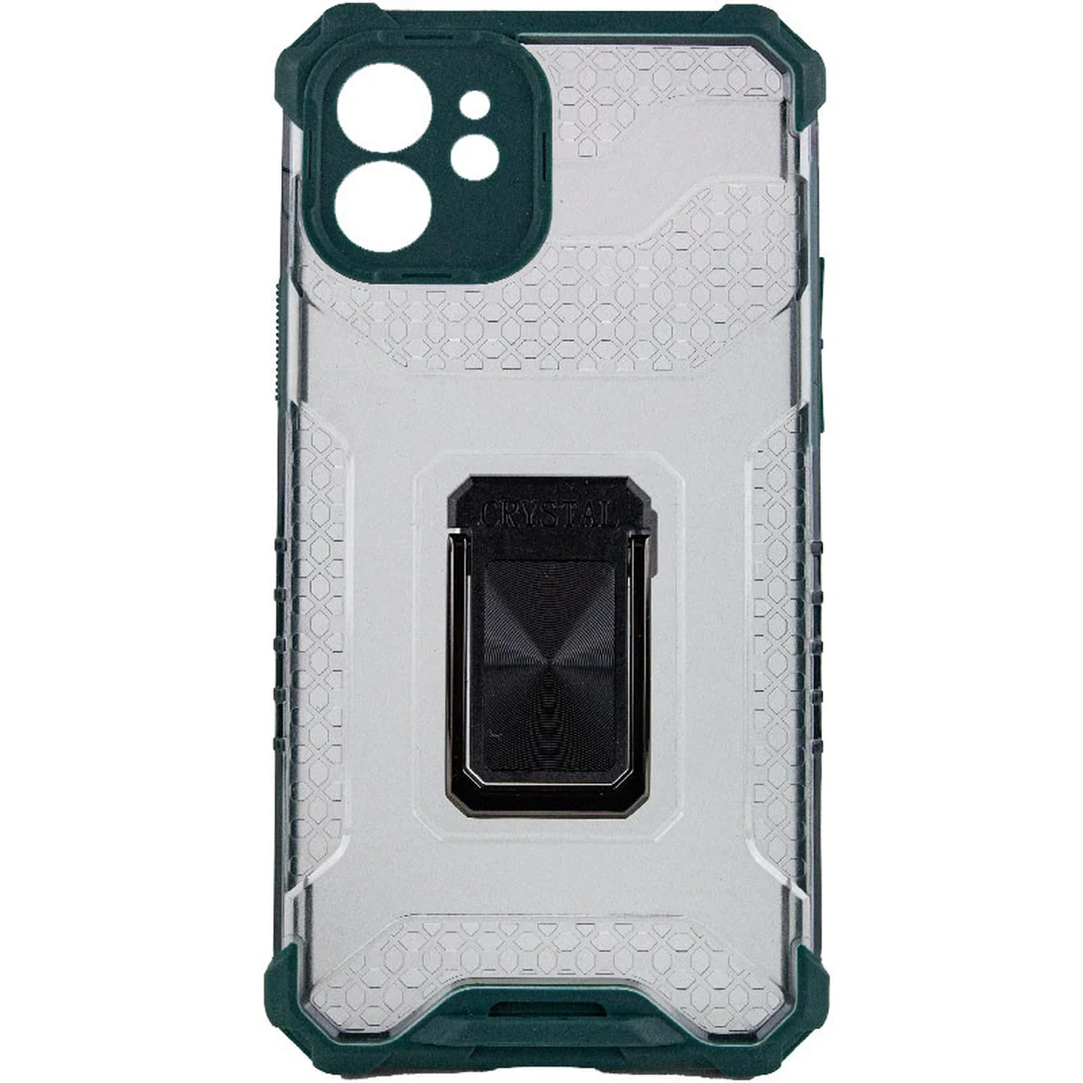 Ударопрочный чехол Transformer CrystalRing для Apple iPhone 12 (6.1") Темно-зеленый