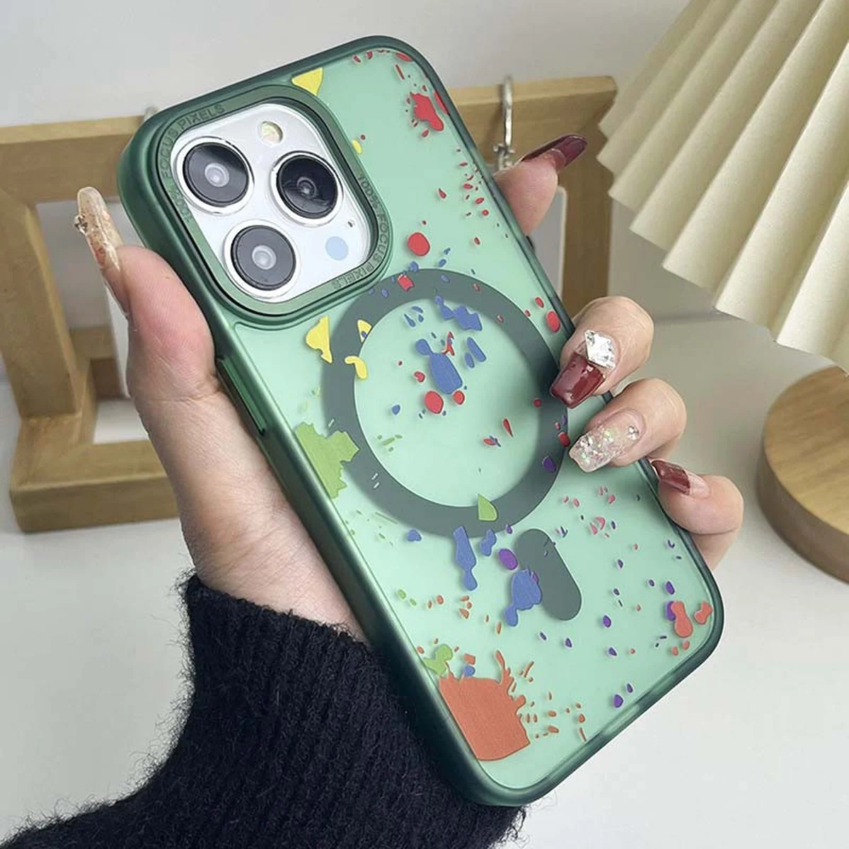 Чехол TPU+PC Flush with MagSafe для Apple iPhone 12 Pro / 12 (6.1") Dark green