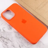 Чохол Silicone case (AAA) full with Magsafe and Animation для Apple iPhone 12 Pro / 12 (6.1 ") Помаранчевий / Electric Orange