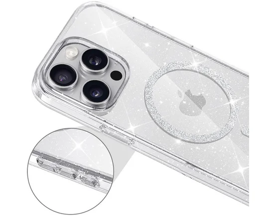 Чохол TPU Eclipse Sparkle (MagFit) для Apple iPhone 12 Pro / 12 (6.1") Clear