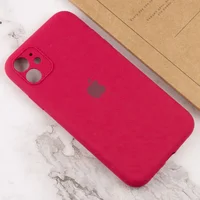 Чехол Silicone Case Full Camera Protective (AA) для Apple iPhone 12 (6.1") Красный / Rose Red