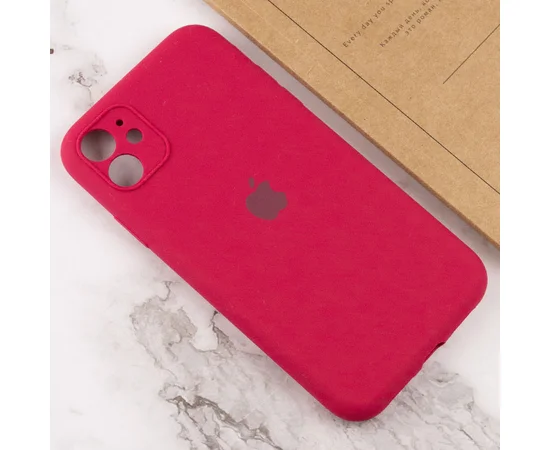 Чохол Silicone Case Full Camera Protective (AA) Apple iPhone 12 (6.1") Червоний / Rose Red