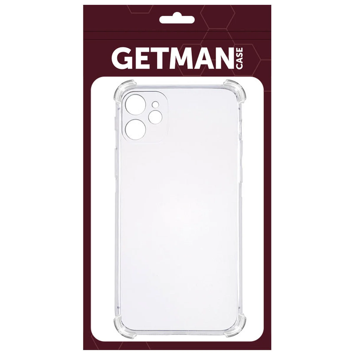 TPU чехол GETMAN Ease logo усиленные углы для Apple iPhone 12 (6.1") Прозрачный / Transparent