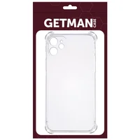 TPU чехол GETMAN Ease logo усиленные углы для Apple iPhone 12 (6.1") Прозрачный / Transparent